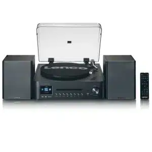 LENCO MC-460BK Hi-fi-stereoanlæg med pladespiller, cd, DAB+/FM-radio og Bluetooth