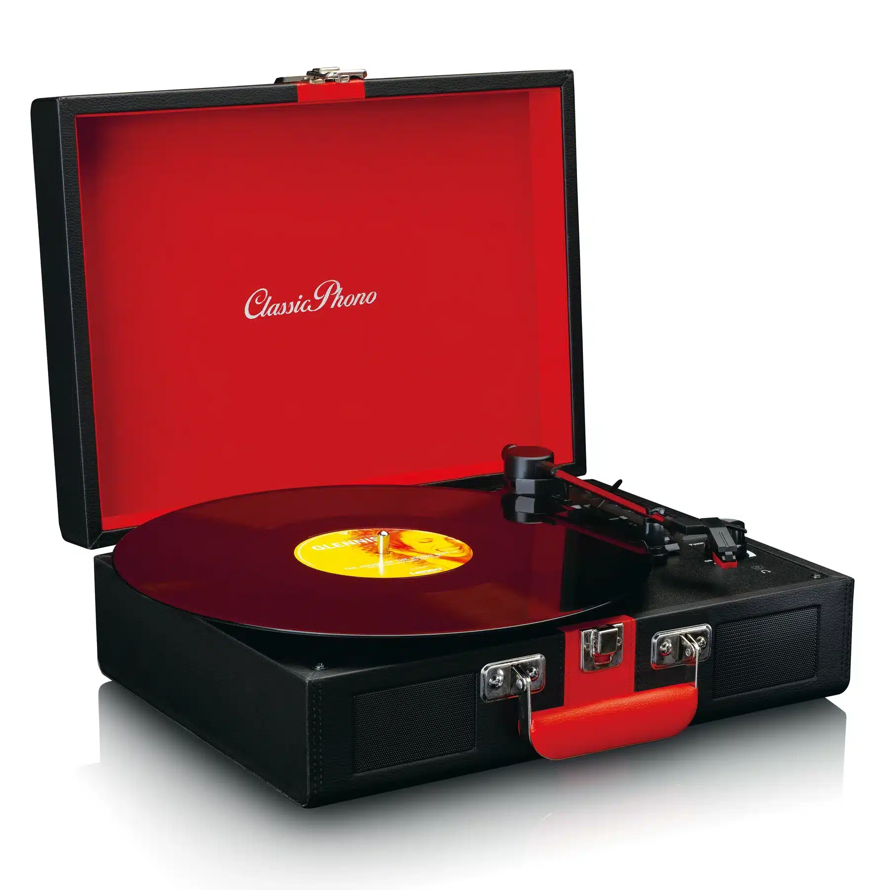 CLASSIC PHONO TT-110BKRD – Pladespiller med Bluetooth®-modtagelse og indbyggede højttalere – Sort/rød - Billede 5